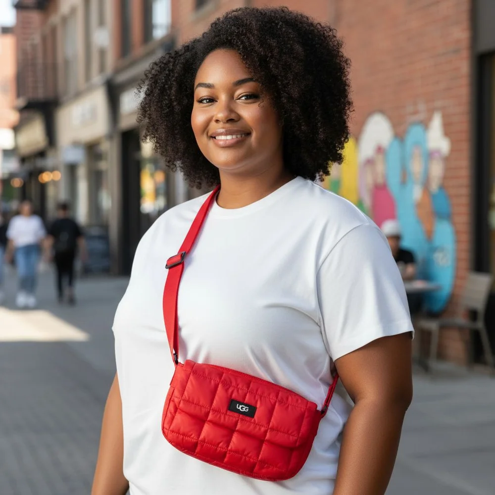 UGG Vibrant Red Quilted Crossbody Bag - Picture 3 of 7